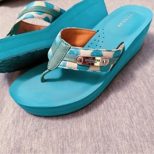 Vintage Coach Blue Platform Flip Flops 🔵